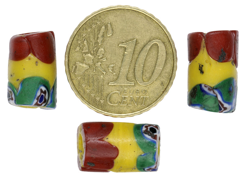 Antique Banded Millefiori Venetian Mosaic Glass African Trade Beads - alternate view