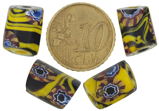 Rare Antique Venetian Millefiori Glass African Trade Beads - Set Of 4 - alternate view