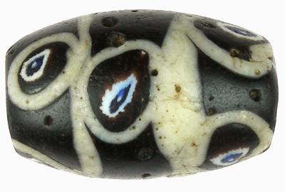 Rare Large "Eye" Venetian Lampwork Wound Glass African Trade Bead, 24X16Mm - alternate view