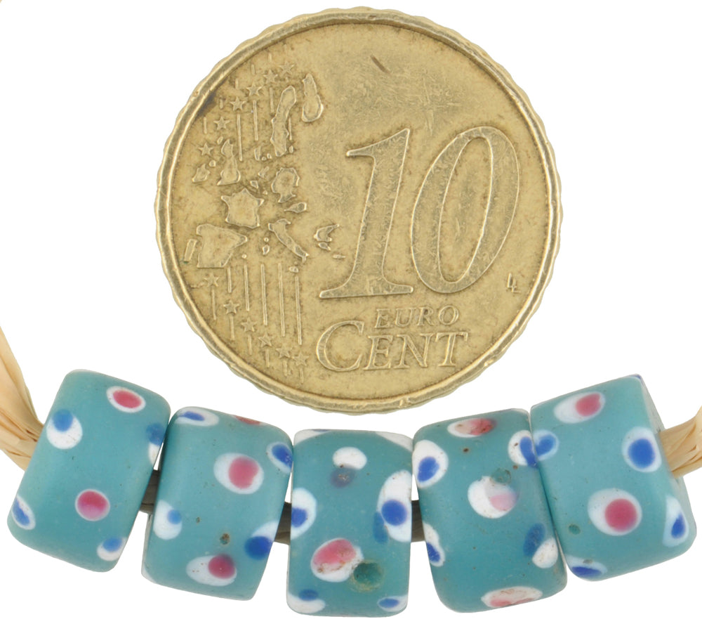 Rare Antique Blue "Thousand Eyes" Venetian Lampwork Trade Beads - 4 Fancy Disks - alternate view