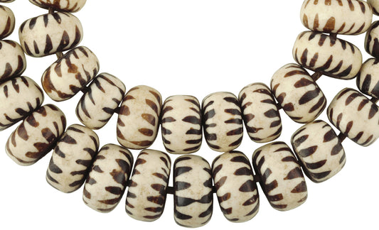 Large Kenya Bone Beads - African Batik Trade Beads From Kenya - alternate view
