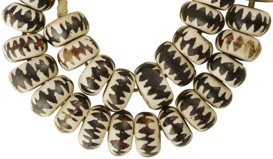 Large Batik Kenya Bone Beads | African Bone Trade Beads Strand - alternate view