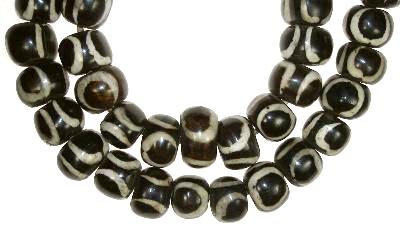 Large African Batik Bone Beads - Kenya Handmade Trade Beads - alternate view