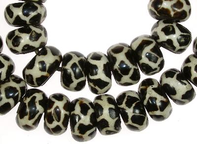 Large Kenya Bone Beads - Handmade African Batik Trade Beads - alternate view