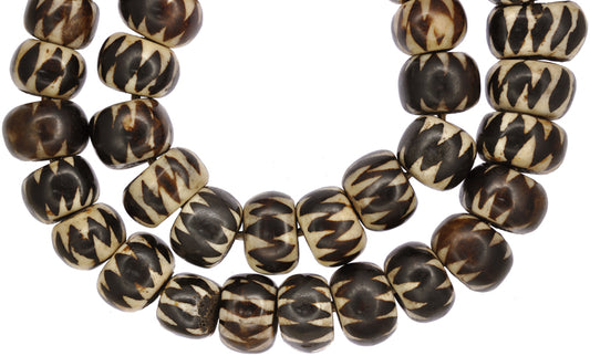 African Batik Bone Beads Kenya - Handmade Tribal Trade Beads - alternate view