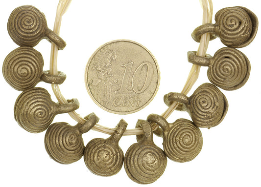 Authentic African Brass Bell Pendants - Handmade, Lobi People, Burkina Faso - alternate view