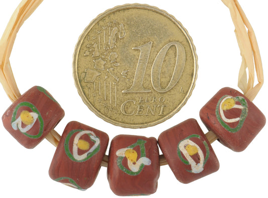 Rare Antique "Eye" Venetian Lampwork Glass Trade Beads, 9X7Mm - alternate view