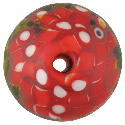 Large Bicone African Trade Bead - Recycled White Heart Beads - alternate view