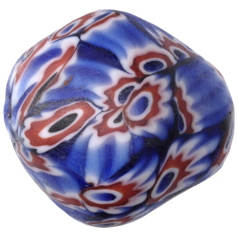 Large African Trade Beads: Chevron Recycled Glass From Ghana