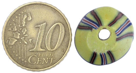 Rare Antique Bicone Venetian Lampwork Glass Trade Bead With Trail Decor - alternate view