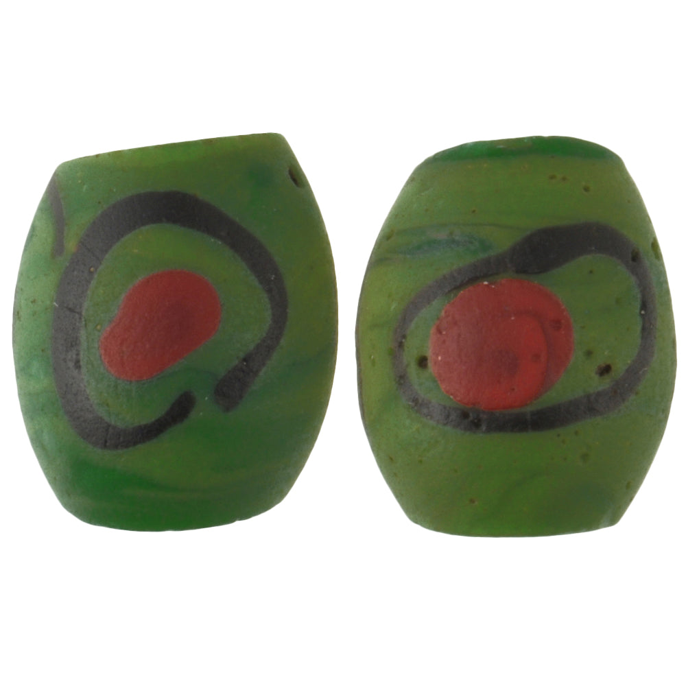 Rare Antique Black "Eye" Venetian Lampwork Glass Trade Beads 13-14Mm