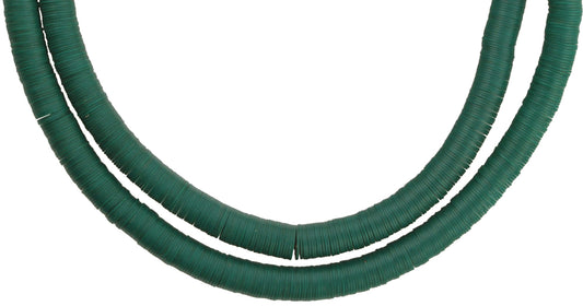 Rare Vintage Green Vulcanite Disk Czech Bohemian African Trade Beads - alternate view