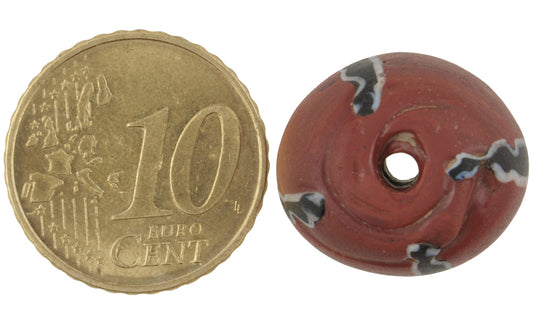 Beautiful Old Large Striped Brick Venetian Glass Trade Bead - Antique African Lampwork Bead - alternate view