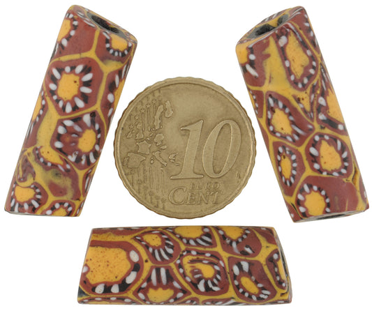 Rare Antique Large Venetian Millefiori Mosaic Glass African Trade Beads - alternate view