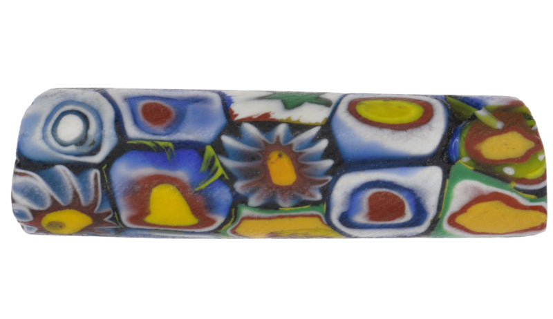 Rare Antique Multimurrine Millefiori Venetian Mosaic Glass Trade Bead - Large - close-up