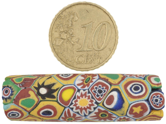 Rare Antique Large Multimurrine Venetian Millefiori Mosaic Trade Bead - 47Mm - alternate view