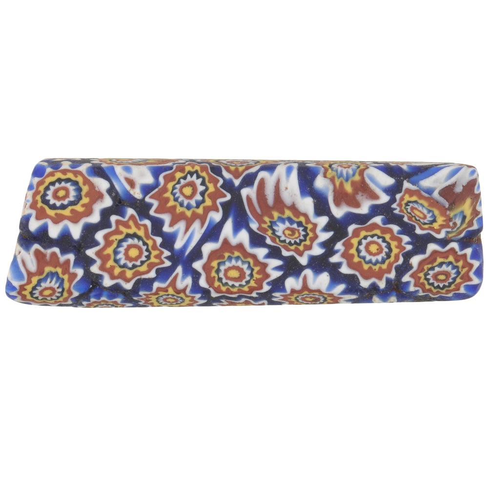 Rare Antique Venetian Millefiori Mosaic Glass Trade Bead - Large Rectangular Shape