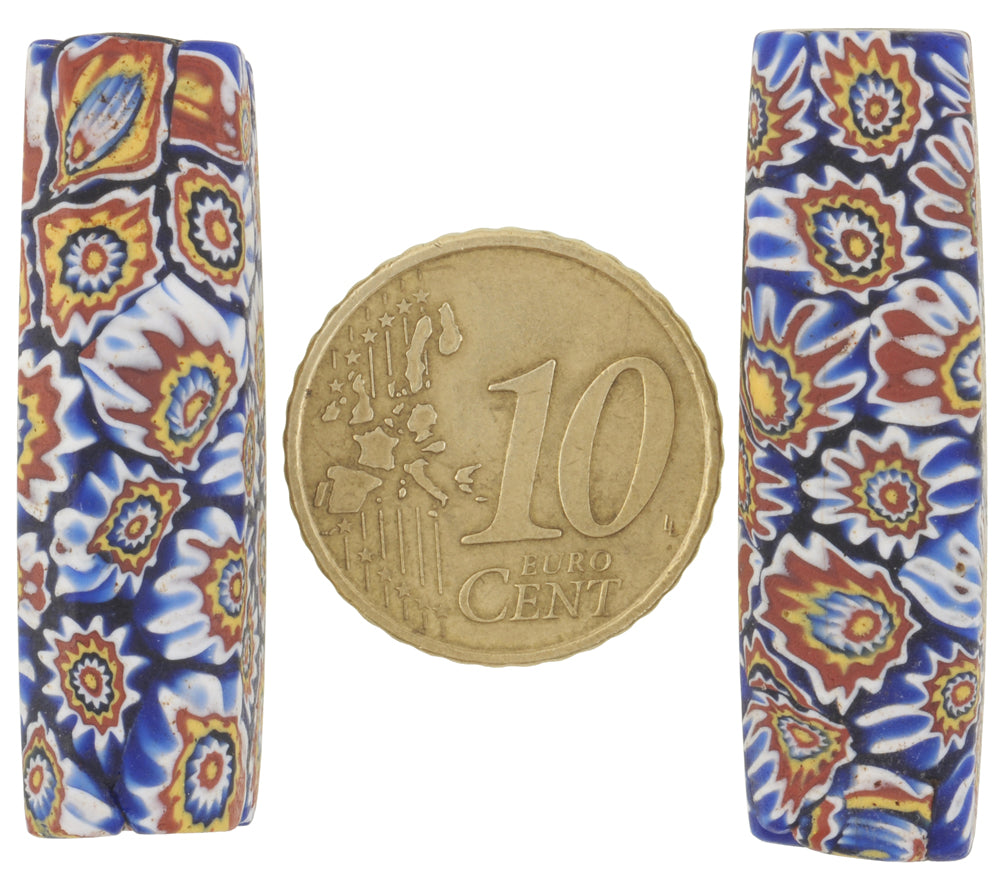 Antique Large Rectangular Millefiori Venetian Mosaic Glass Trade Beads - alternate view