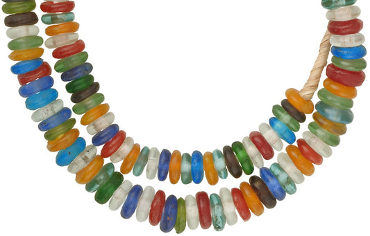 Krobo Recycled Glass Beads: Colorful African Trade Strand - alternate view