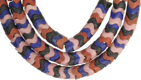 Old Large Snake Chain Bohemian Czech Glass Trade Beads 9Mm - alternate view