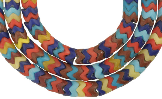 Vintage African Trade Beads: Large Snake Chain Bohemian Glass - alternate view