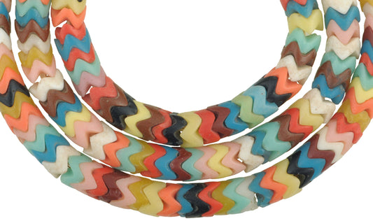 Vintage Large "Snake Chain" Czech Glass Trade Beads, 9Mm, 25.5" - alternate view