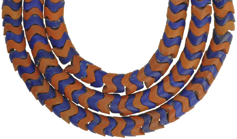 Vintage African Trade Beads: Old Czech Snake Chain Glass, 25.5" - alternate view