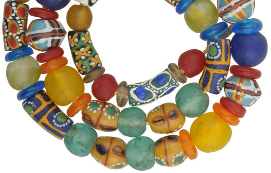 New African Trade Beads: Krobo Powder Glass Beads From Ghana - alternate view