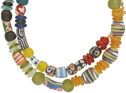 African Trade Beads | 6-14Mm Krobo Glass Powder Beads Strand - alternate view