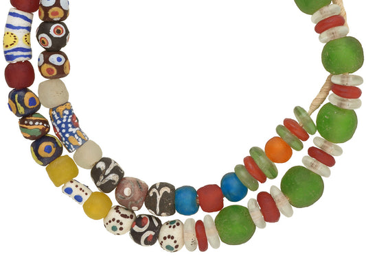 Mixed African Trade Beads - Krobo Glass Powder Beads From Ghana - alternate view