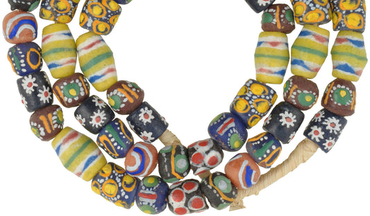 African Trade Beads - Krobo Glass Powder Beads From Ghana 9-11Mm - alternate view