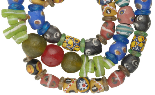 Recycled African Trade Beads - Krobo Glass Fancy Beads From Ghana - alternate view