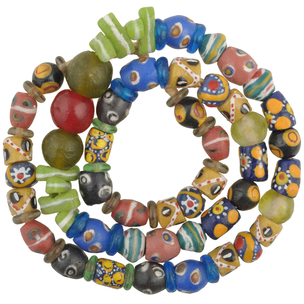 Recycled African Trade Beads - Krobo Glass Fancy Beads From Ghana