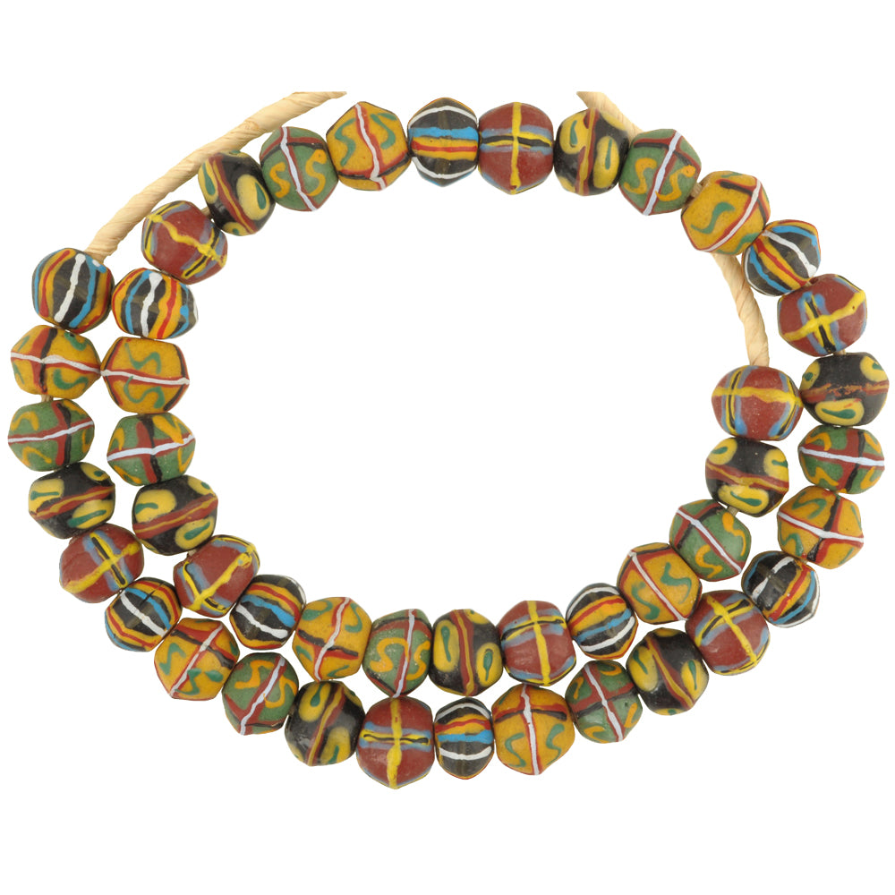 African Powder Glass Beads - Venetian Bicone King Bead Replica