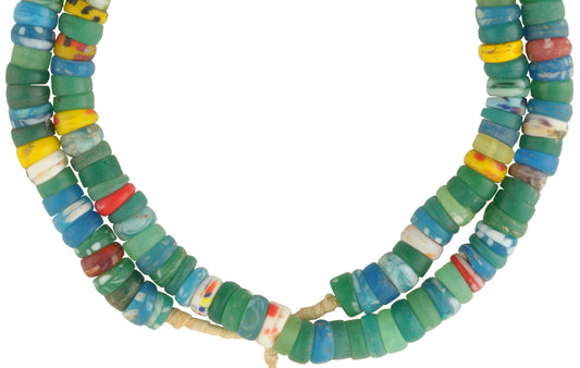 Medium Old Bohemian/Czech Molded Glass African Trade Beads, 9-10Mm - alternate view