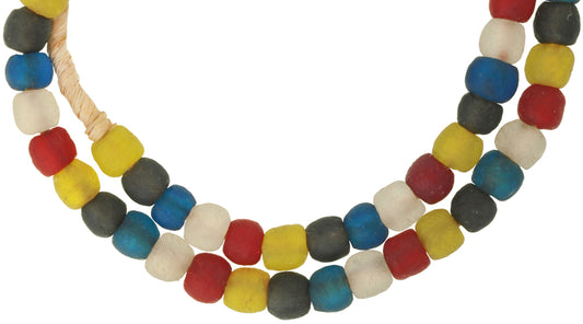 New Krobo Glass Beads Strand - Handmade African Recycled Beads - alternate view