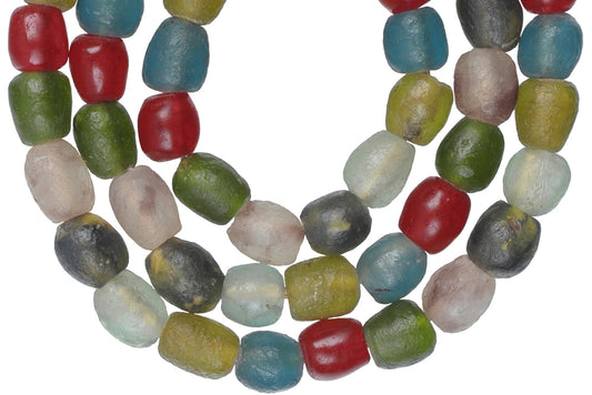 Handmade 10Mm Krobo Powder Glass Beads, African Trade Beads Strand - alternate view