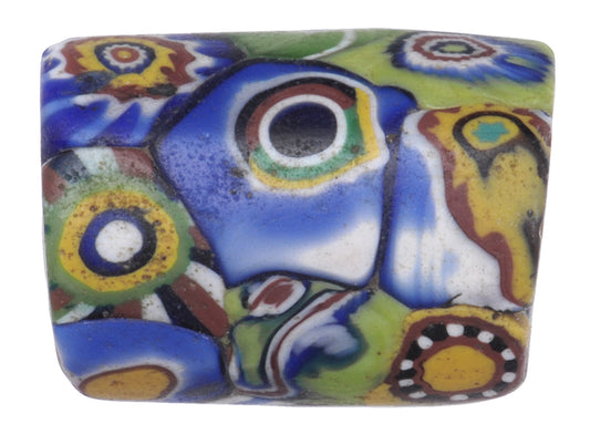 Antique Multimurrine Millefiori Venetian Mosaic Glass Trade Bead - African Trade Bead - alternate view