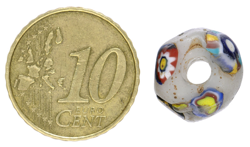 Rare Antique Murano Bird Venetian Millefiori African Trade Bead - close-up