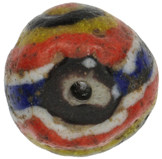Old Polychrome Kiffa Glass Bead - Mauritania Trade Bead - alternate view