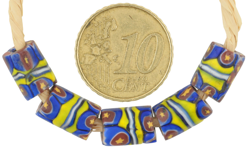 Antique Banded Millefiori Venetian Mosaic Glass Trade Beads, African - alternate view