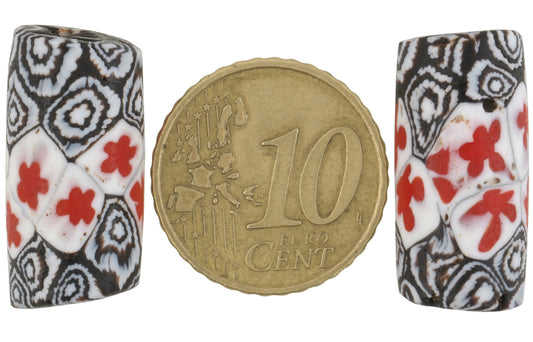 Rare Matching Pair Of Antique Millefiori Venetian Trade Beads - alternate view