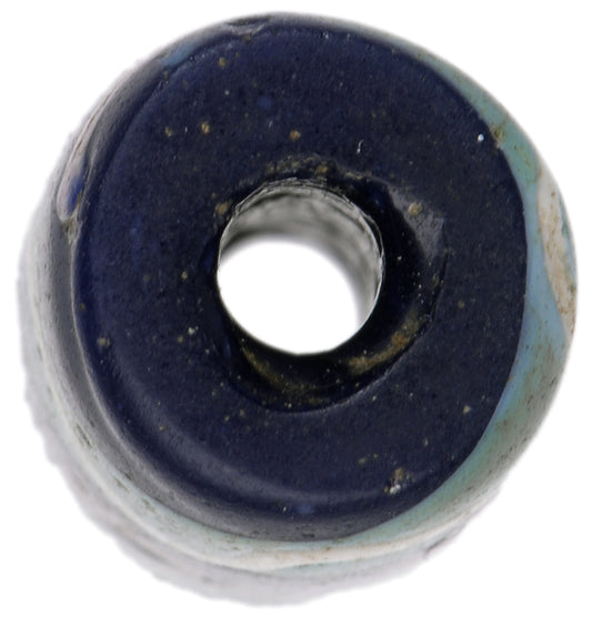 Rare Antique Blue "Fancy" Venetian Lampwork Bead With Trail Decoration - alternate view