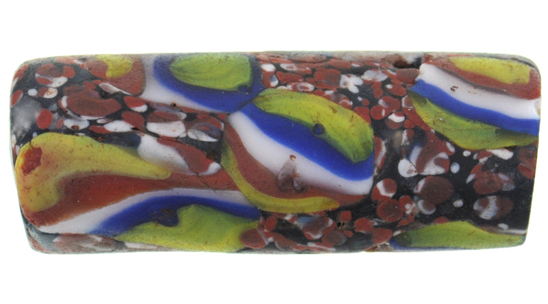 Rare Antique Large Venetian Millefiori Mosaic Glass Trade Bead - African Trade Beads - close-up
