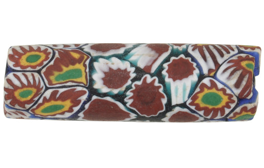Rare Large Antique Venetian Millefiori Mosaic Glass Trade Bead - zoomed-in detail