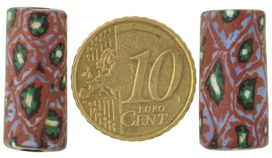 Rare Large Antique Millefiori Venetian Mosaic Beads - African Trade Beads - alternate view