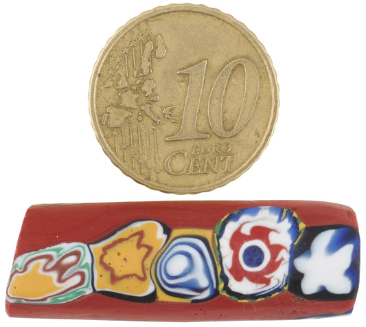 Antique Large Red Venetian Millefiori Mosaic Trade Bead 35Mm - alternate view