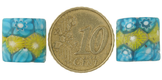 Rare Antique Venetian Millefiori Mosaic Beads, African Trade Beads - zoomed-in detail