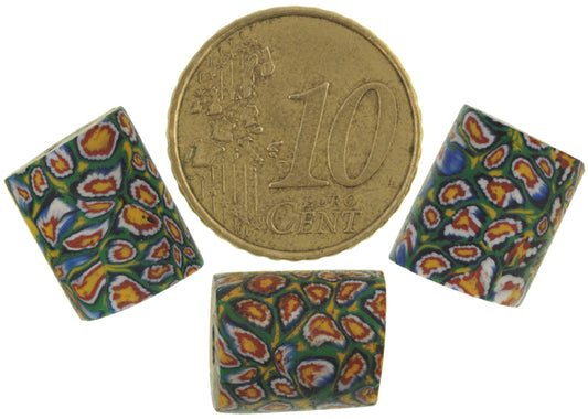 Rare Antique Venetian Millefiori Mosaic Glass Trade Beads - African Trade Beads - alternate view