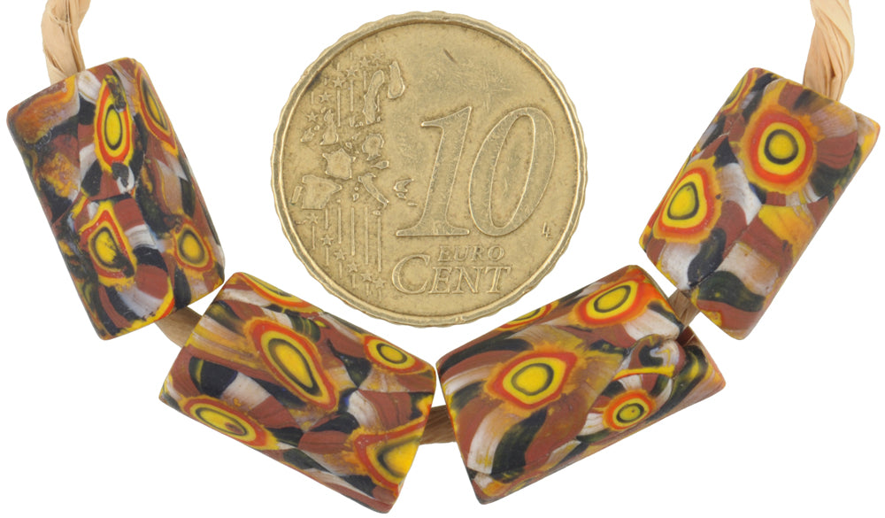 Rare Antique Venetian Millefiori African Trade Beads, 15-16Mm, Set Of 4 - alternate view